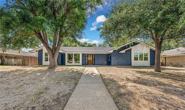 view of single story home