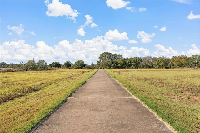 view of street with a rural view