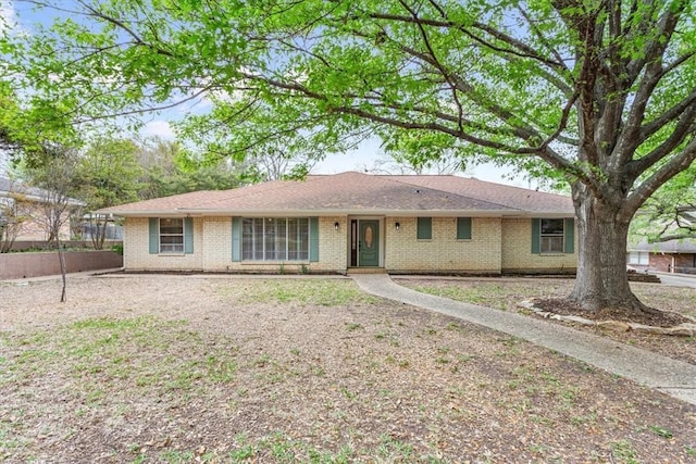 view of single story home