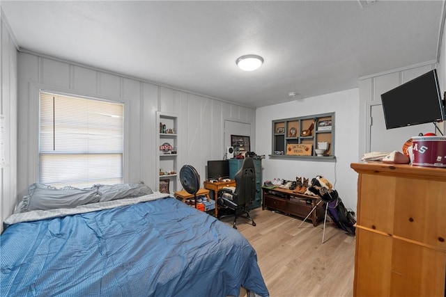 bedroom featuring light wood-type flooring