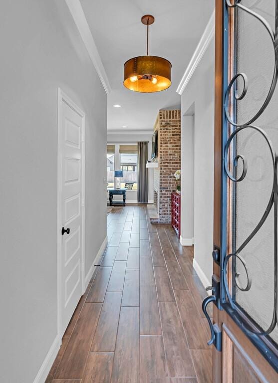 entryway with ornamental molding