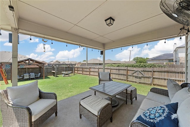 view of patio with an outdoor hangout area