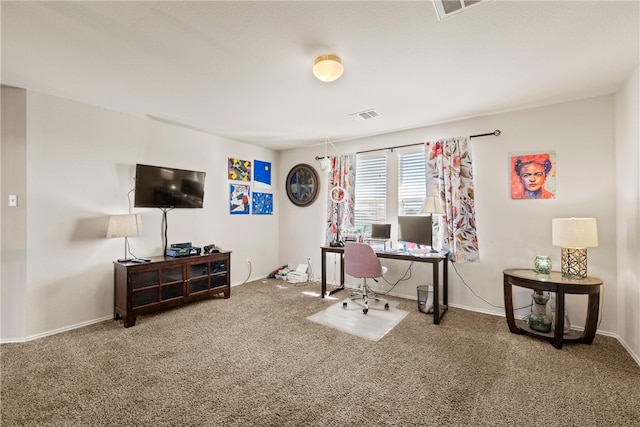 view of carpeted office