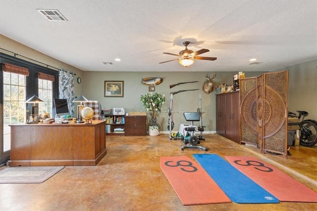 office with ceiling fan