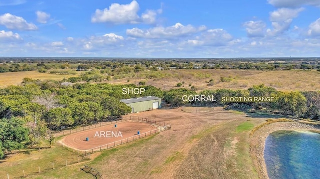 drone / aerial view featuring a rural view