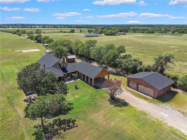 drone / aerial view featuring a rural view