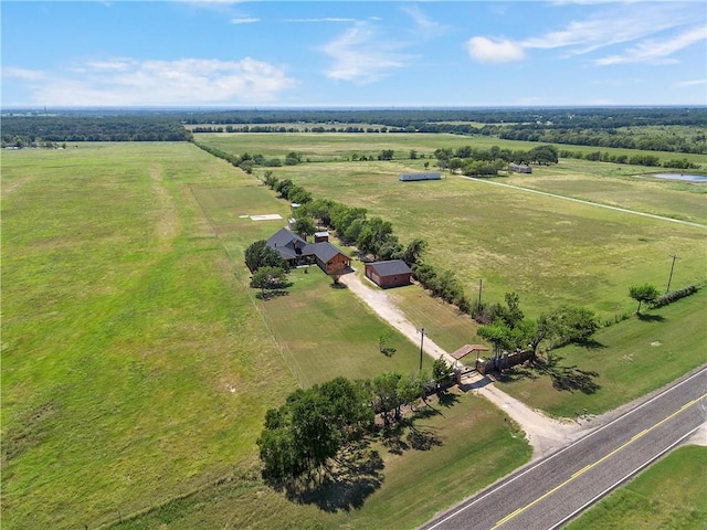 drone / aerial view featuring a rural view