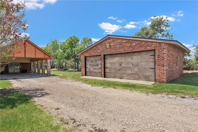 view of garage