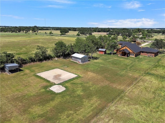 aerial view with a rural view