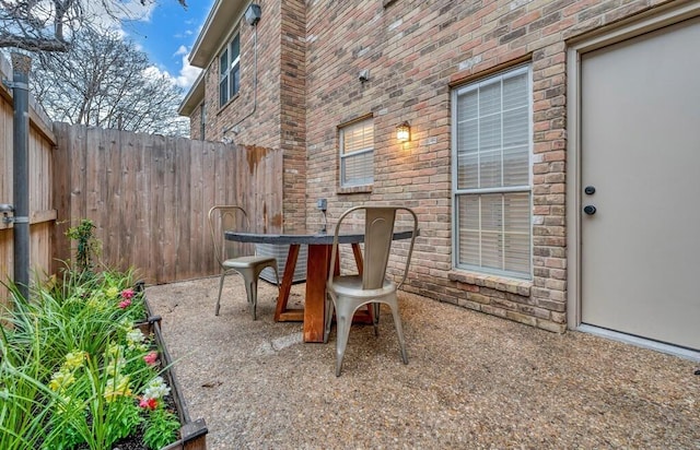 view of patio / terrace with fence private yard and outdoor dining space