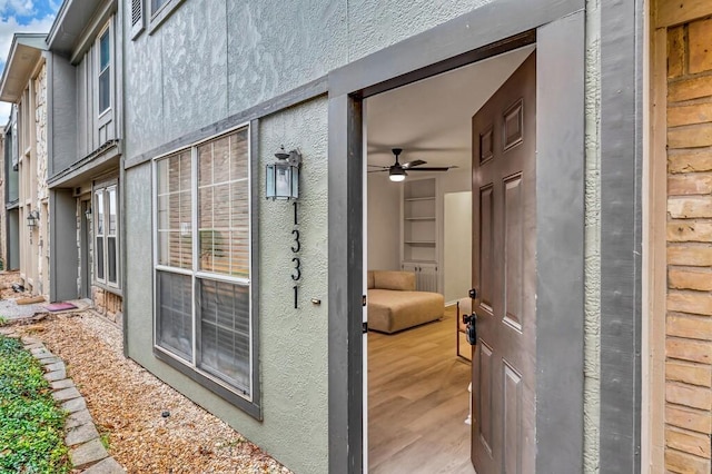 exterior space featuring stucco siding