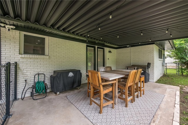 view of patio / terrace with a grill