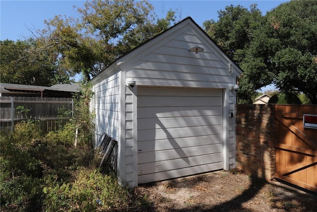 view of garage