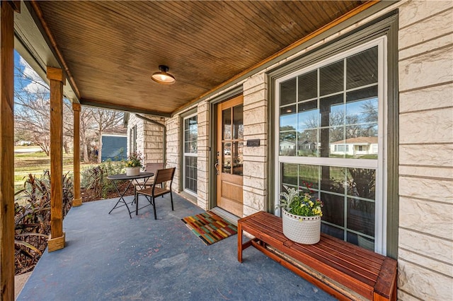 exterior space with covered porch