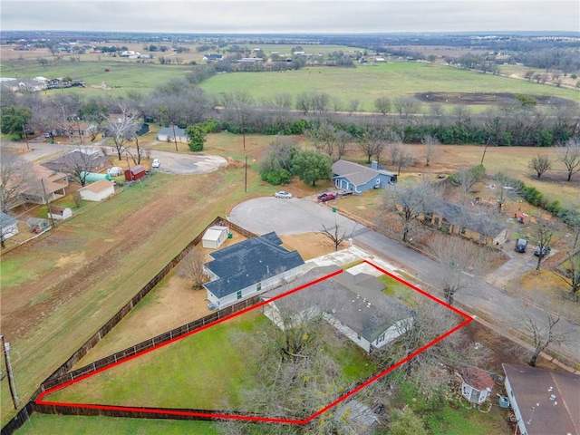 aerial view with a rural view