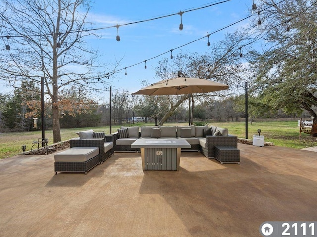 view of patio / terrace with an outdoor living space