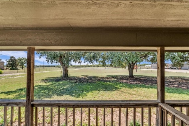 view of yard with a rural view