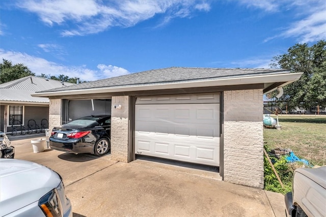 view of garage