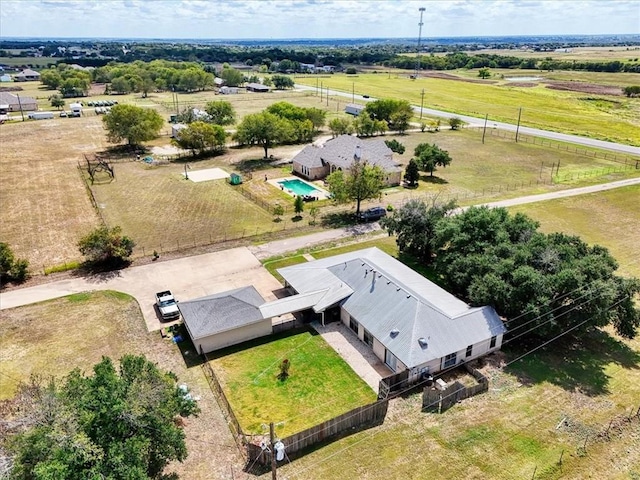 bird's eye view featuring a rural view