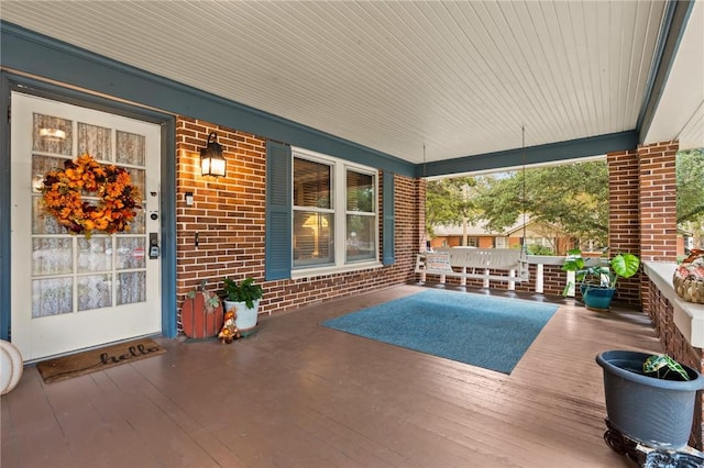 view of patio with a porch