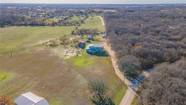 aerial view with a rural view