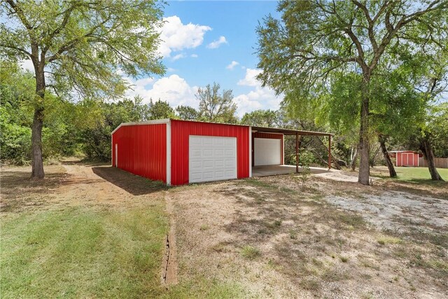 view of garage