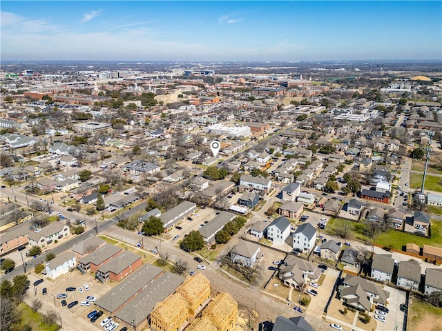 aerial view with a residential view