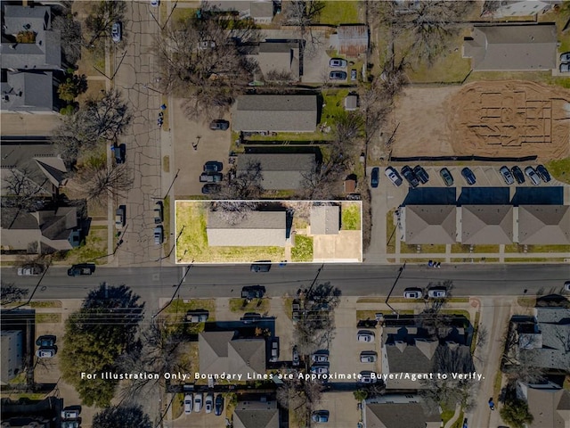 drone / aerial view with a residential view