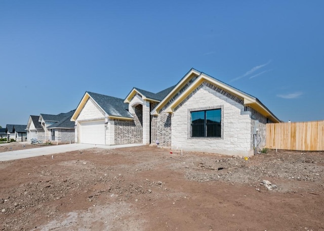 view of front facade featuring a garage