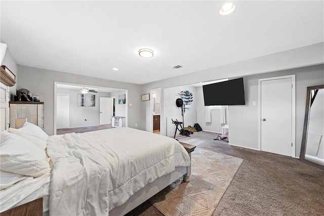 bedroom featuring carpet