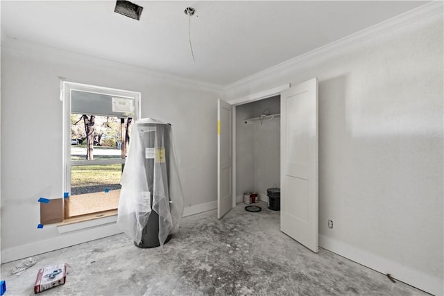 interior space with ornamental molding