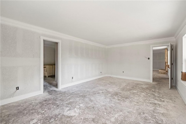 unfurnished room with ornamental molding