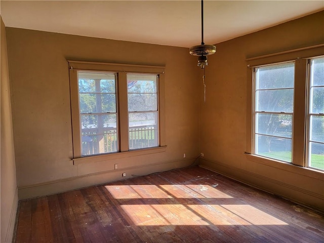 spare room with wood-type flooring