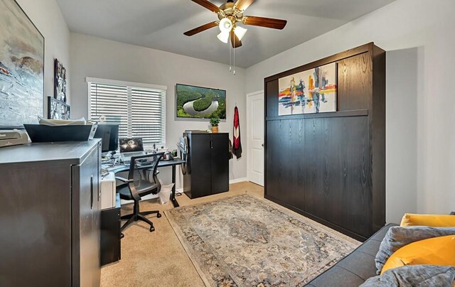 office featuring ceiling fan