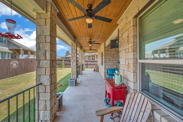 view of patio / terrace featuring ceiling fan