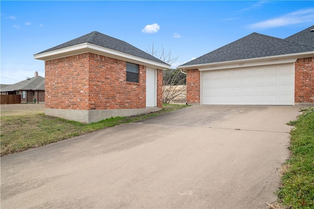 view of home's exterior with a garage