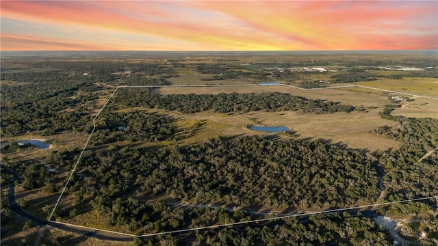 view of aerial view at dusk