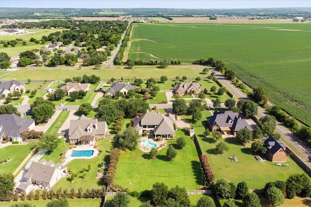 bird's eye view featuring a rural view