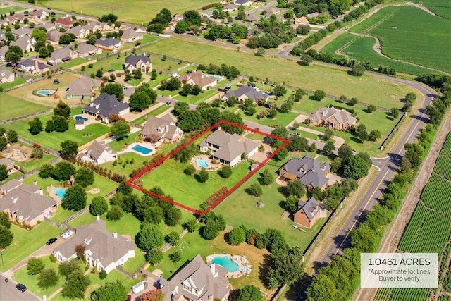 aerial view featuring a rural view