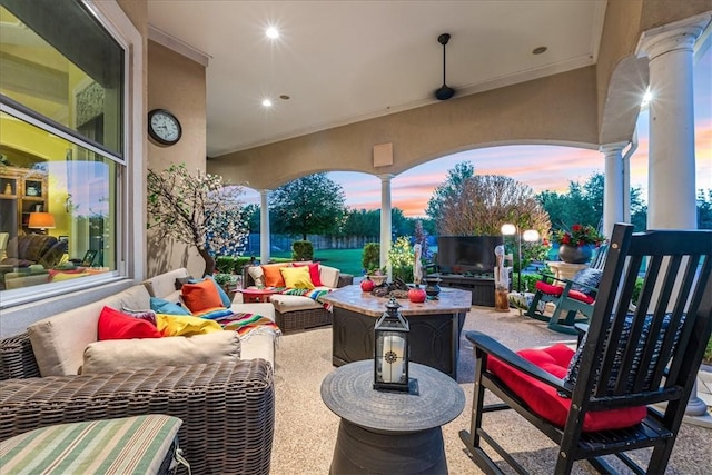 view of patio with an outdoor hangout area