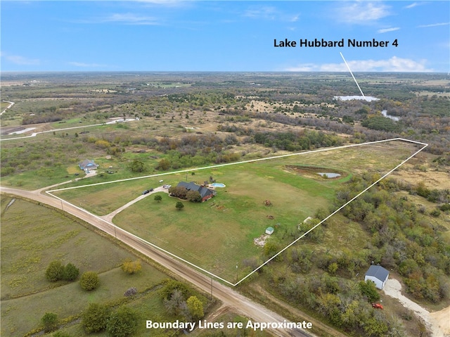 bird's eye view with a rural view