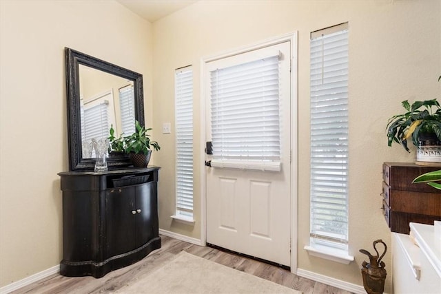 entryway featuring light hardwood / wood-style flooring