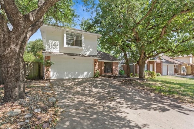 front facade with a garage