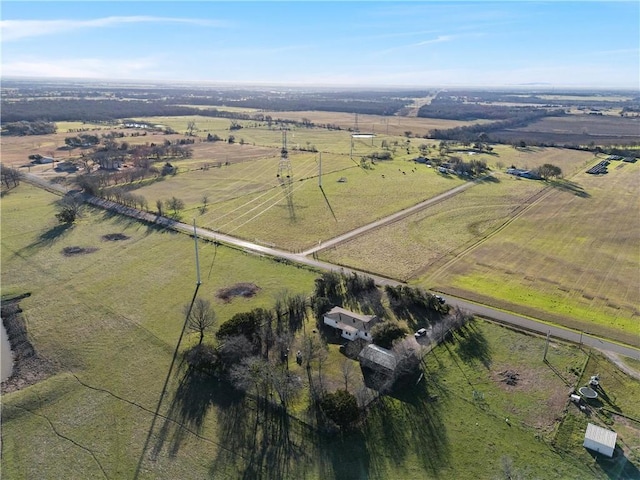 bird's eye view with a rural view