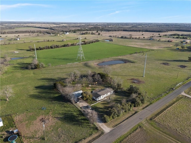 aerial view featuring a rural view