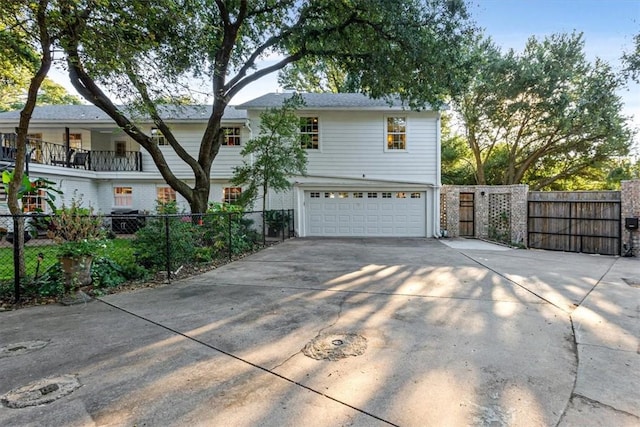 view of front of house with a garage