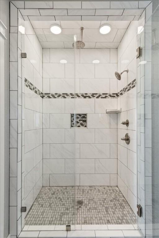 bathroom featuring walk in shower