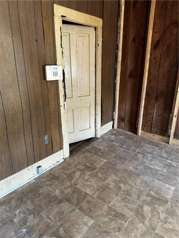 interior space with wood walls