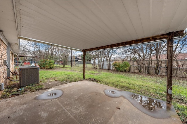 view of patio with central AC unit