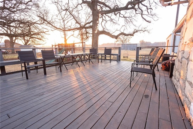 deck featuring outdoor dining space